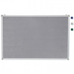 24"x 36" Aluminum Framed Gray Fabric Pin Board