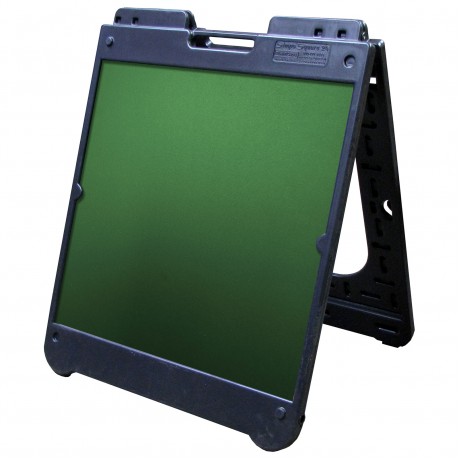 26" x 32" Black Poly Plastic A-Frame - Chalkboard Green Panels