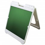 26" x 32" White Poly Plastic A-Frame - Chalkboard Green Panels