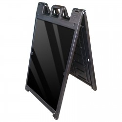 25" x 45" Black Poly Plastic A-Frame - Acrylic Black Panels