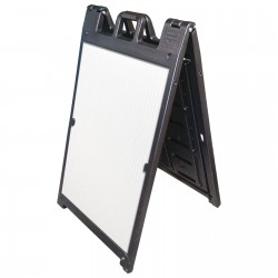 25" x 45" Black Poly Plastic A-Frame - Correx White Panels