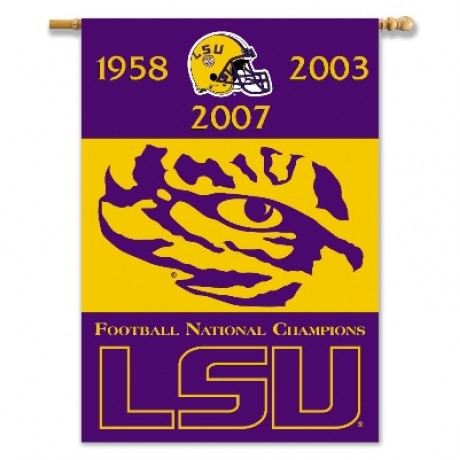 LSU Tigers Champion Years NCAA Double Sided Banner