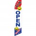 Open Welcome Smiley Face Swooper Flag Bundle