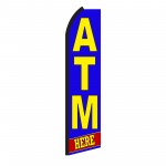 ATM Here Blue Swooper Flag