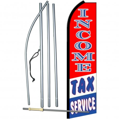 Income Tax Service Patriotic Stripes Swooper Flag Bundle