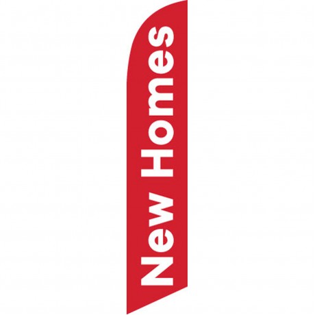 New Homes Red White Windless Swooper Flag