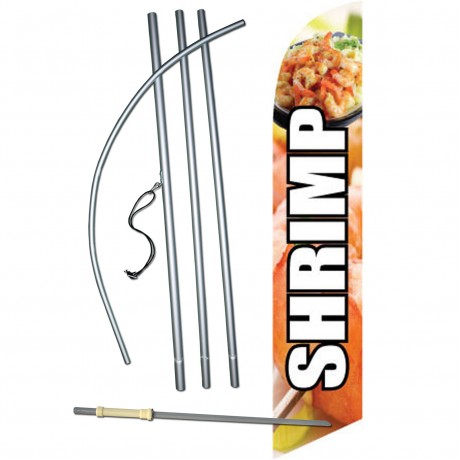 Shrimp Graphic Windless Swooper Flag Bundle