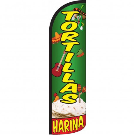 Tortillas Harina Green Yellow Windless Swooper Flag