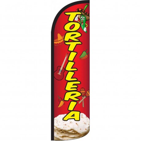 Tortilleria Red Yellow Windless Swooper Flag