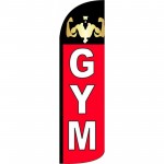 Gym Red Black Windless Swooper Flag