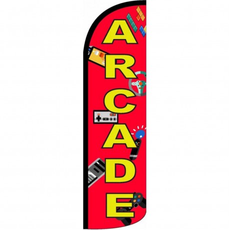 Arcade Red Windless Swooper Flag
