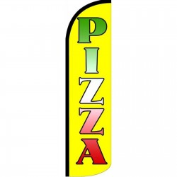 Pizza Yellow Neon Windless Swooper Flag