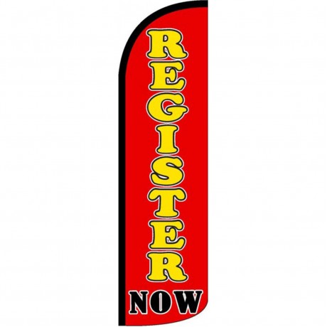 Register Now Red Yellow Windless Swooper Flag