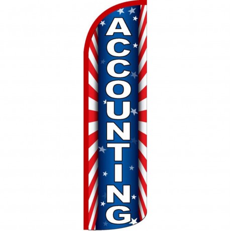 Accounting Red White Blue Windless Swooper Flag