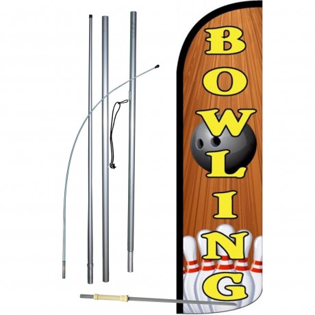Bowling Wood Background Windless Swooper Flag Bundle