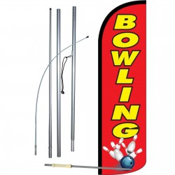 Bowling Red Windless Swooper Flag Bundle