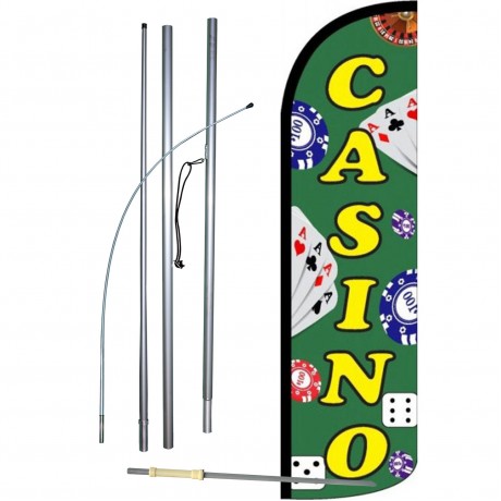 Casino Green Windless Swooper Flag Bundle