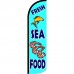 Fresh Sea Food Blue Windless Swooper Flag
