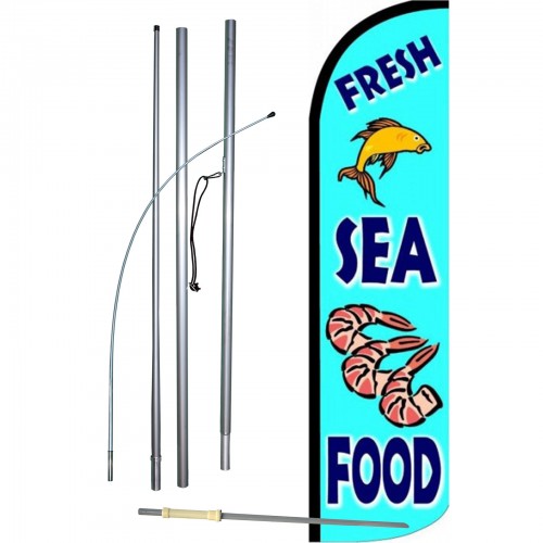 Fresh Crabs King Size Windless  Polyester Swooper Flag 