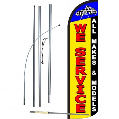 We Service All Makes and Models Windless Swooper Flag Bundle