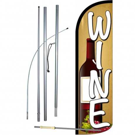 Wine Beige Windless Swooper Flag Bundle
