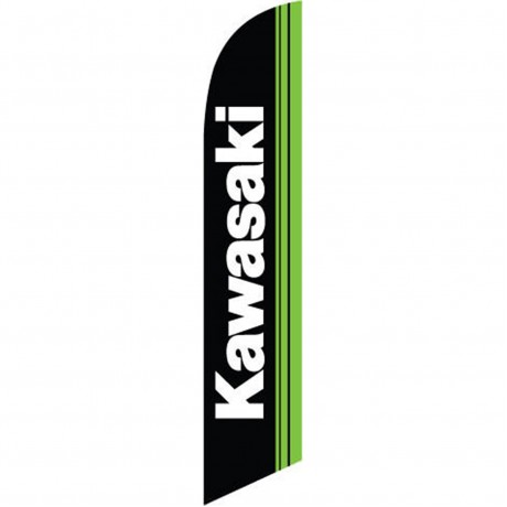 Kawasaki Black Green Windless Swooper Flag