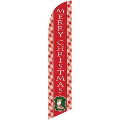 Merry Christmas Stocking Windless Swooper Flag