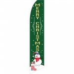 Merry Christmas Snowman Green Swooper Flag