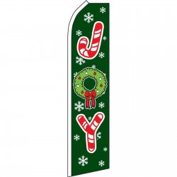 Joy Green Christmas Swooper Flag