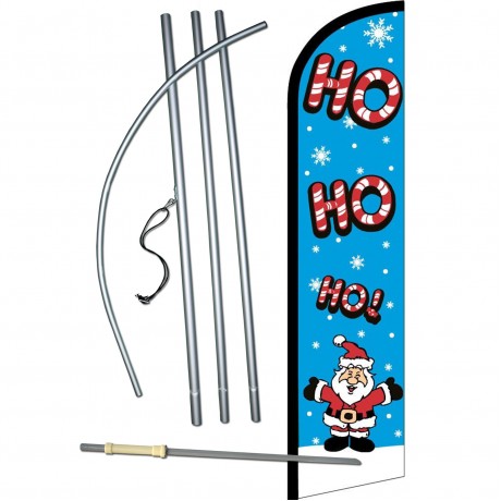Ho Ho Ho Santa Christmas Windless Swooper Flag Bundle