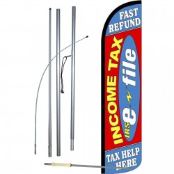 Income Tax E-File Fast Refund Red Windless Swooper Flag Bundle