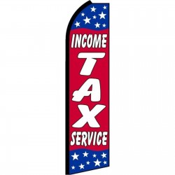 Income Tax Service Red Stars Swooper Flag