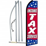 Income Tax Service Red Stars Swooper Flag Bundle