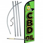 CBD Oil Green Windless Swooper Flag Bundle