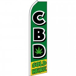 CBD Sold Here Green Swooper Flag