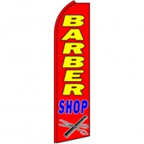 Barber Shop Red Extra Wide Swooper Flag