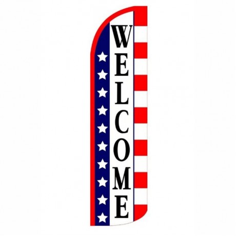 Welcome Extra Wide Windless Swooper Flag