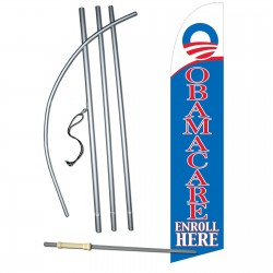 Obamacare Enroll Here Windless Swooper Flag Bundle
