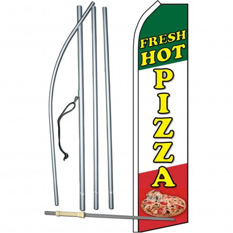 Fresh Hot Pizza Sold Here Swooper Flag Bundle