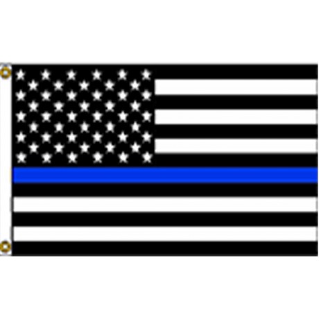 Thin Blue Line USA Black 3' x 5' Polyester Flag