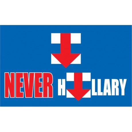 Never Hillary Blue 3' x 5' Polyester Flag