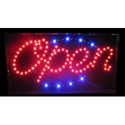 13" x 24" Open LED Sign Blue Tracer