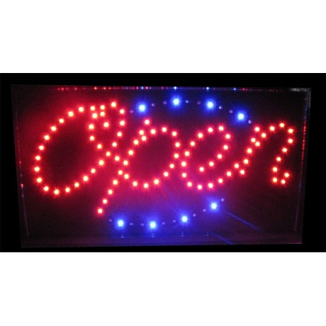 13" x 24" Open LED Sign Blue Tracer