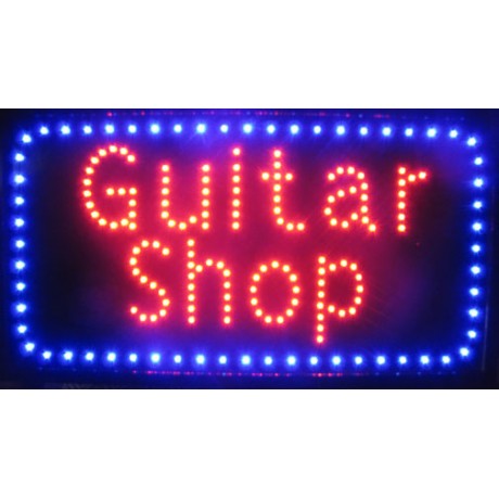 13" x 24" Guitar Shop LED Sign