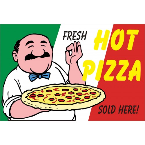 Fresh Hot Pizza 2' x 3' Vinyl Business Banner (BN0002) - by www