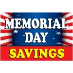 Memorial Day Savings Flag 2' x 3' Vinyl Business Banner