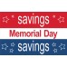 Memorial Day Savings Stars 2' x 3' Vinyl Business Banner