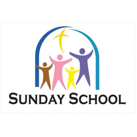 Sunday School 2' x 3' Vinyl Church Banner