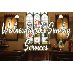 Wednesday & Sunday Services 2' x 3' Vinyl Church Banner