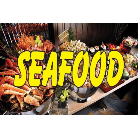 Seafood Wave Shrimp 2' x 3' Vinyl Business Banner